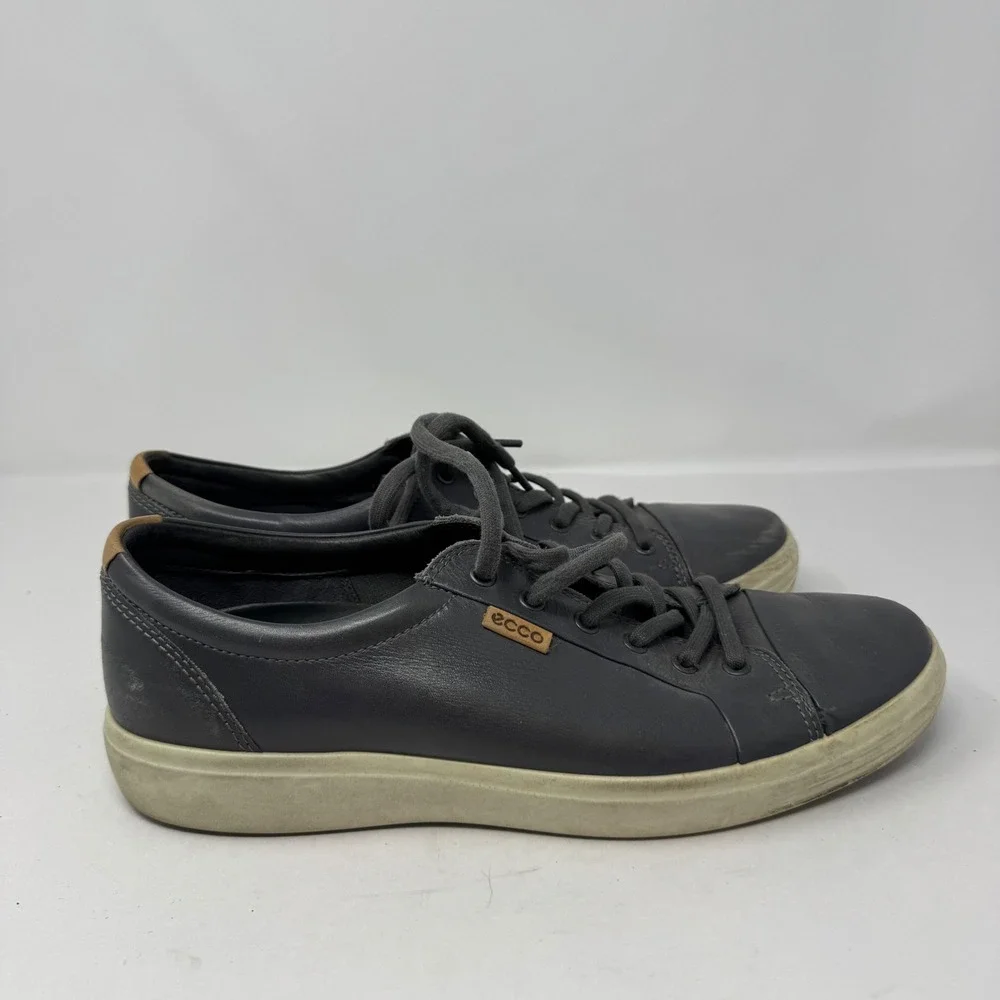 ECCO Soft 7‎ Mens Grey Leather Low Top Sneakers Size 45 US 11 430004-51054